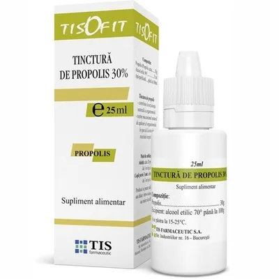 Tinctură de Propolis Tisofit, 25 ml, Tis Farmaceutic