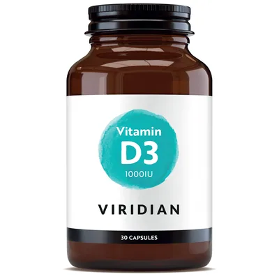 Viridian Vitamina D3 1000 UI vegana, 30 capsule