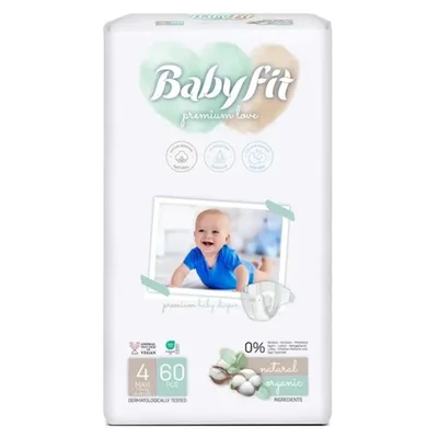 Scutece Jumbo Maxi, Nr. 4, 7-14 Kg, 60 bucăți, Babyfit