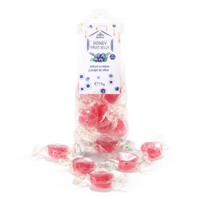 Jeleuri cu 5% miere și pulpă de afine, 75 g, Apidava