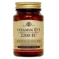 Vitamin D3 2200 UI (55 mcg), 50 capsule vegetale, Solgar