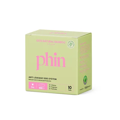 Absorbante de zi din bambus natural, 10 bucăți, Phin
