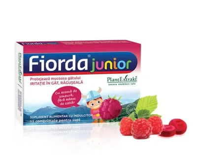 Fiorda Junior Zmeura, 15 comprimate, Plant Extrakt