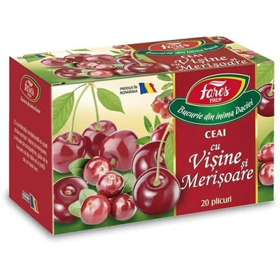 Ceai cu visine si merisoare, 20 plicuri, Fares