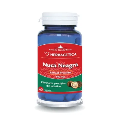 Nuca neagra 500 mg, 60 capsule, Herbagetica