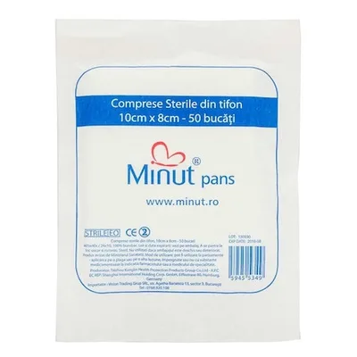 Comprese sterile taiate 10/8cm