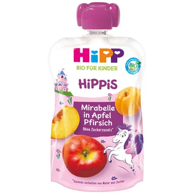 HIPPIS ECO prune mirabelle cu mar si piersica x100gr