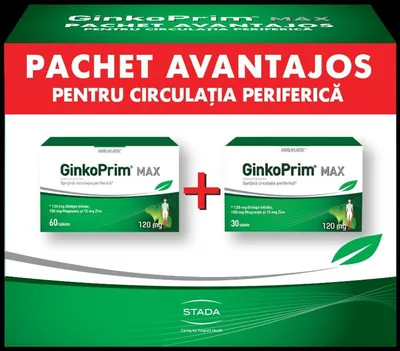 Pachet GinkoPrim Max, 60 + 30 tablete, Walmark
