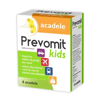 Prevomit Kids acadele, 6 bucati, Zdrovit