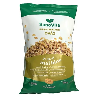 Fulgi de ovăz crocanti, 250 g, Șanovița