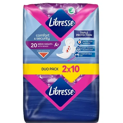 Libresse Maxi Night Absorbante de Noapte, 20 bucăți