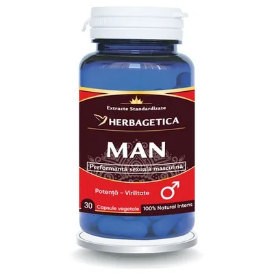 Man tonic pentru bărbați, 30 capsule, Herbagetica