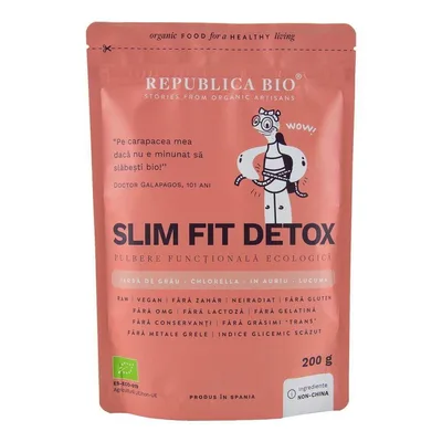 Slim fit detox, pulbere eco, 200g, Republica Bio