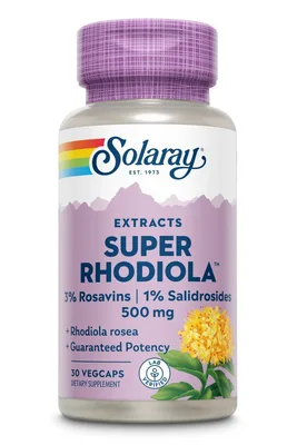 Super Rhodiola 500mg Solaray, 30 capsule, Secom