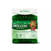 Ulei de Ficat de Cod, Omega 3 Forte, 112 Capsule, Mollers