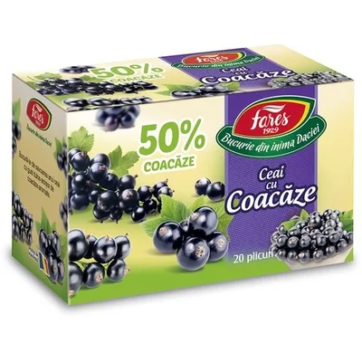 Ceai cu 50% coacaze, 20 plicuri, Fares