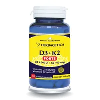 D3 + K2 Forte, 30 capsule, Herbagetica