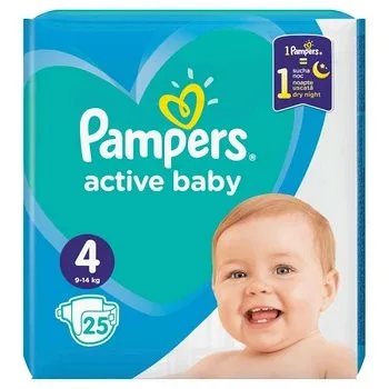 PAMPERS 4 Active baby-dry (9-14kg) 25buc