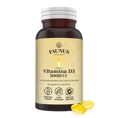 Faunus Vitamina D3 5000 UI, 30 Capsule