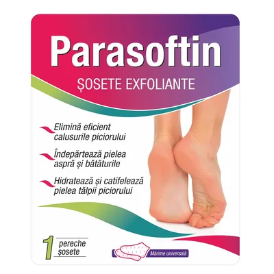 Sosete exfoliante Parasoftin, 1 pereche