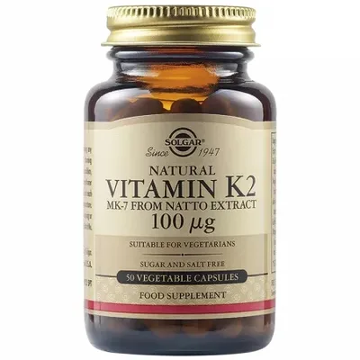Vitamina K2 100 µg, 50 capsule vegetale, Solgar