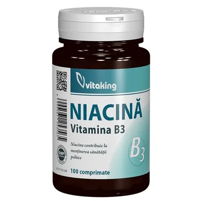 Vitamina B3 Niacina 100mg, 100 comprimate, Vitaking