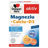 Magneziu + Calciu + Vitamina D3, Doppelherz Aktiv | 30 comprimate