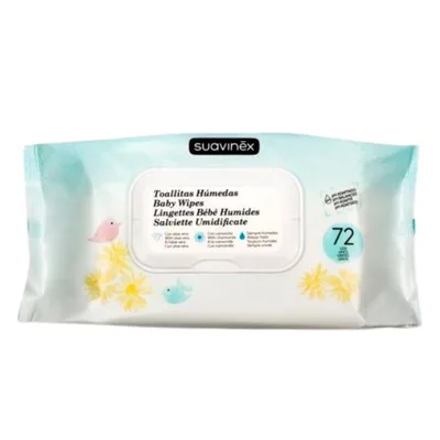 Servetele umede cu aloe vera si musetel pentru copii, Suavinex | 72 bucati