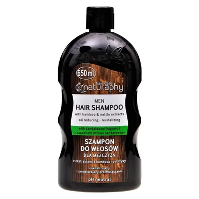 Sampon pentru reglarea sebumului cu Extract de Bambus si Urzica Naturaphy Men, Blux | 650 ml