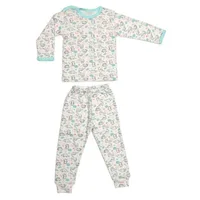 Pijama maneca lunga RB11 alb/dinozauri, Rombaby | 1/2 ani