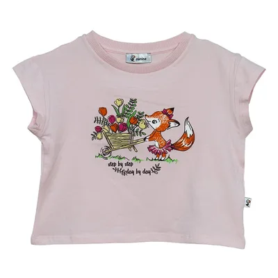 Tricou maneca scurta fete DL06 roz pal vulpita, Danina | 2 ani