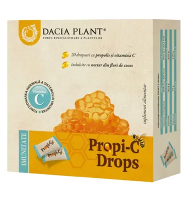 Propi-C drops, Dacia Plant | 100 g (20 dropsuri fara zahar)