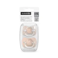 Suzeta fiziologica din silicon SX Pro Dreams, +18 luni, Piersica, 2 bucati, Suavinex