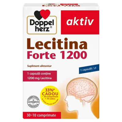 Lecitina Forte 1200 mg, Doppelherz Aktiv | 30 capsule + 10 capsule CADOU