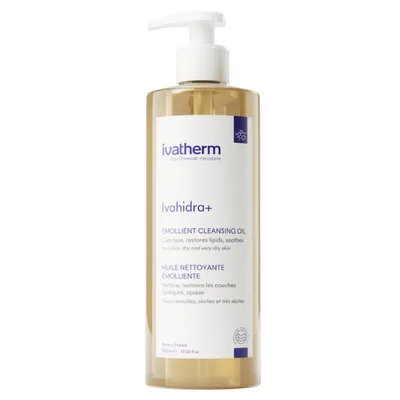 Ulei de Curatare Emolient pentru piele uscata si foarte uscata Ivahidra+, Ivatherm | 400 ml