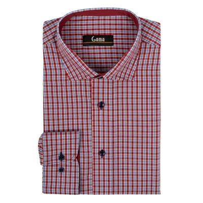 Camasa barbati 24-1924 Regular Fit, bordo/albastru carouri, Gama | marimea 41/42