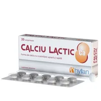 Calciu lactic, 20 comprimate, Hyllan Pharma