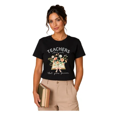 Tricou dama Grow Forever negru, Ava | marimea M