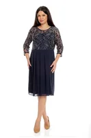 Rochie bust dantela DT23R53 bleumarin/crem, Dress to Impress | marimea 56/58