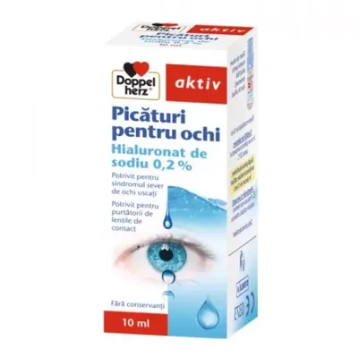 Picaturi oftalmice Augen Tropfen Hyaluron 0.2%, Doppelherz Aktiv | 10 ml