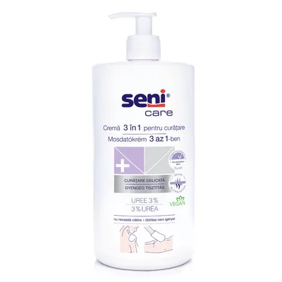 Crema 3 in 1 pentru curatarea pielii sensibile cu 3% uree SENI CARE, TZMO | 1000 ml