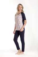 Tinuta dama CV24072 bleumarin/roz inimioare, Cesy | marimea L