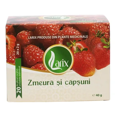 Ceai Zmeura si Capsuni, Larix | 20 plicuri cu supraplic