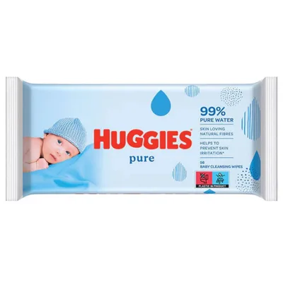 Servetele umede pentru copii Pure, 56 bucati, Huggies