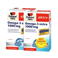 Omega 3 Extra 1000 mg, Doppelherz Aktiv | 120 comprimate + 60 comprimate CADOU