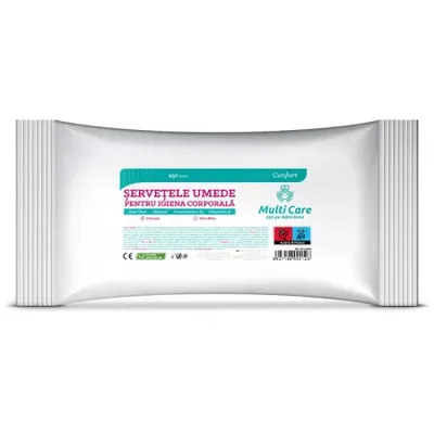 Servetele Umede pentru Igiena Corporala Confort, 50 bucati, Multi Care