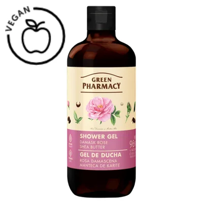 Gel de dus Trandafir de Damasc si Unt de Shea, Green Pharmacy | 500 ml