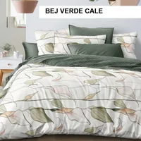 Lenjerie de pat ECONOMY bej verde cale 230x250 cm, Ralex | 1 buc
