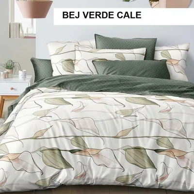 Lenjerie de pat ECONOMY bej verde cale 230x250 cm, Ralex | 1 buc