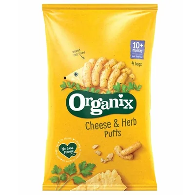 Snack Ecologic Bio din Porumb cu Branza si Patrunjel 10+ luni, Organix | 4 x 15 g
